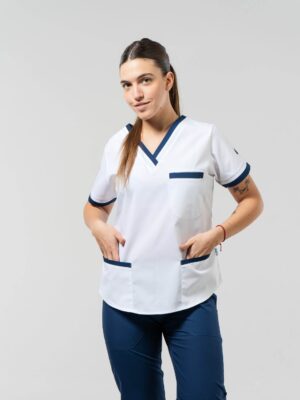 Ambo Paz blanco y azul marino