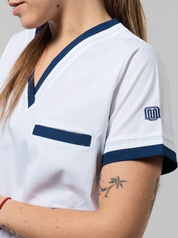 Ambo Paz blanco y azul marino - Imagen 3