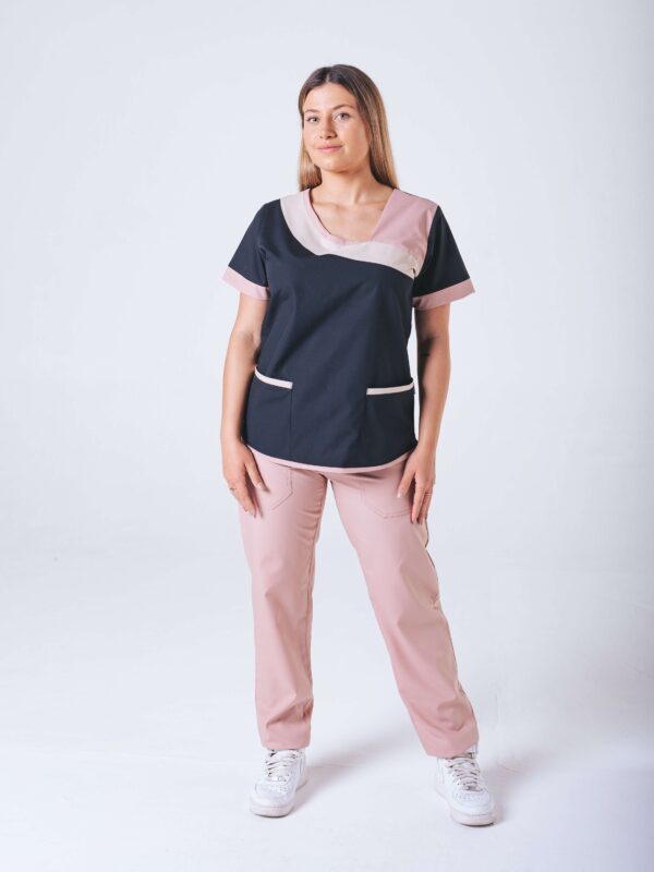 Ambo Bianca negro y rosa viejo
