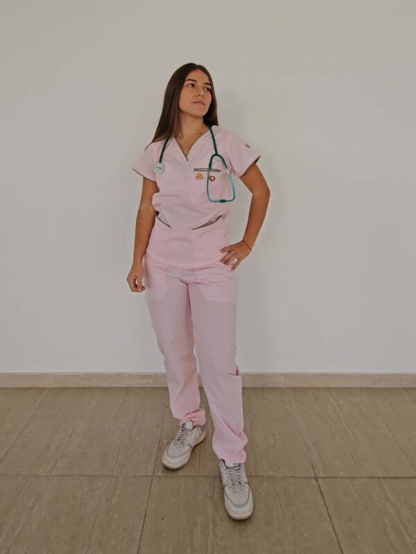 Ambo Luz rosa pastel con visón - Imagen 6