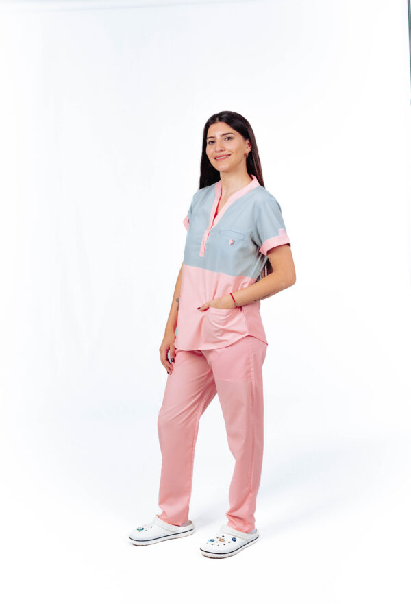 Ambo Paulina salmon y gris - Imagen 2