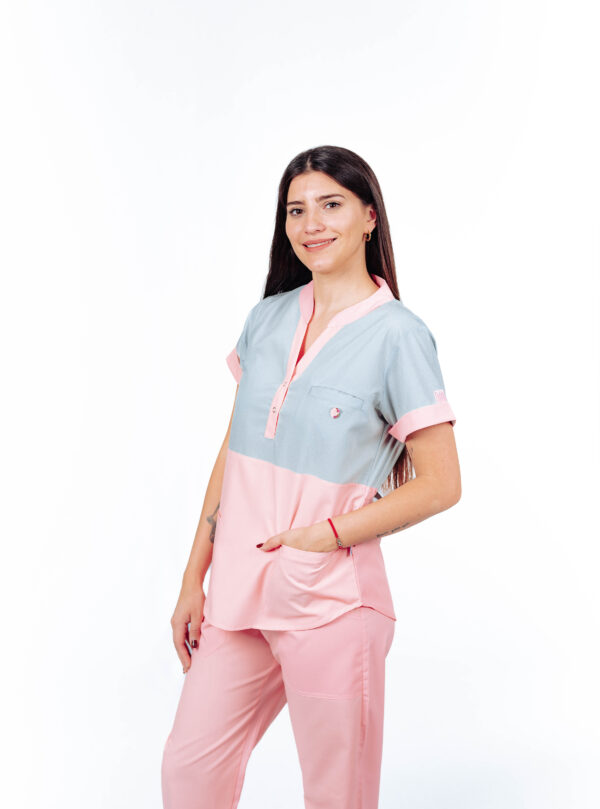 Ambo Paulina salmon y gris