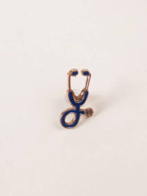 Pin metálico estetoscopio azul
