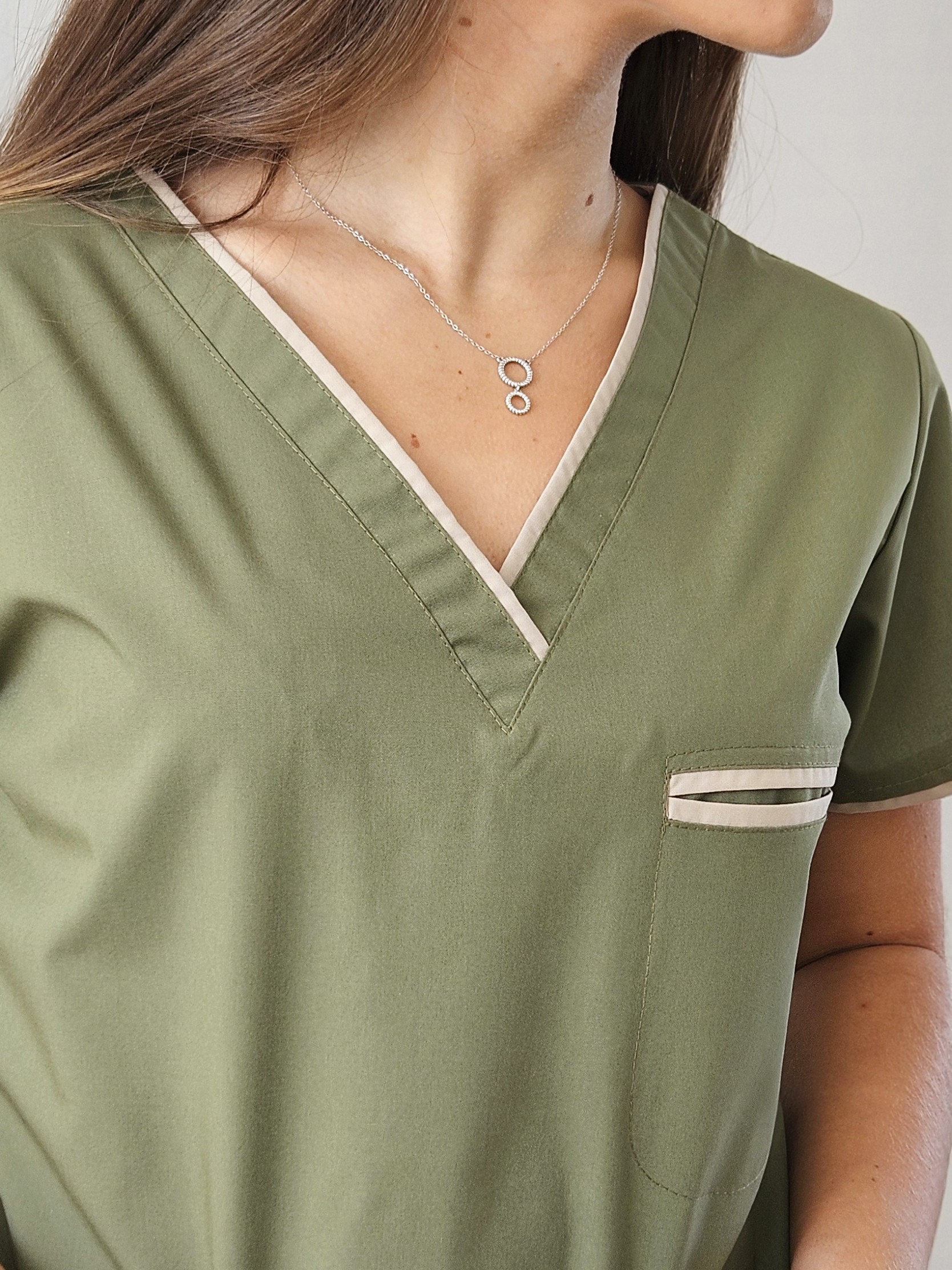 Ambo Luz verde musgo y beige - Imagen 7