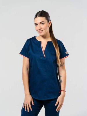 Ambo Olivia azul y coral