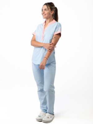 Ambo Zoe celeste y salmon