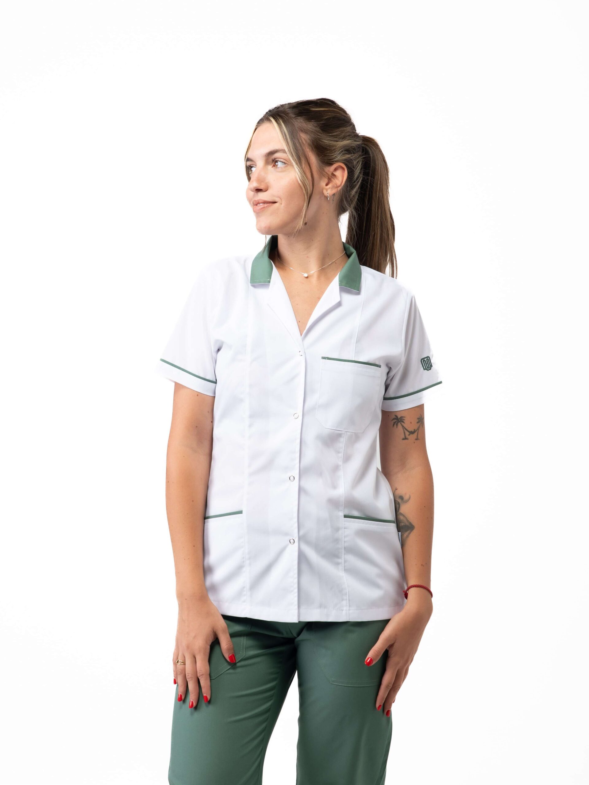 Chaqueta Luna blanca y verde militar