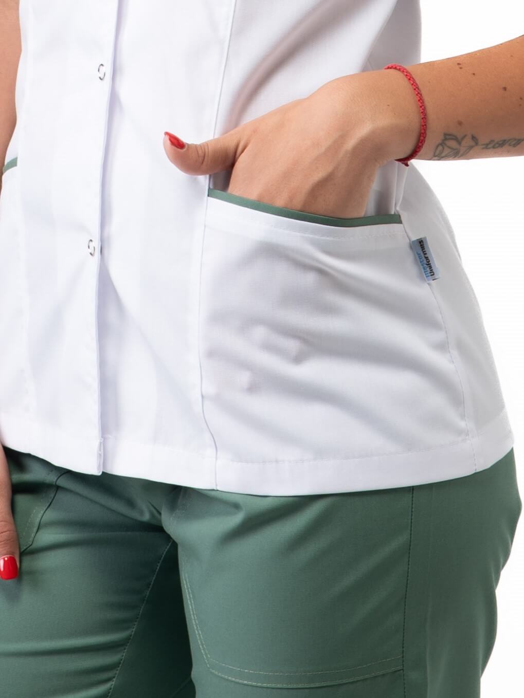 Chaqueta Luna blanca y verde militar - Imagen 4