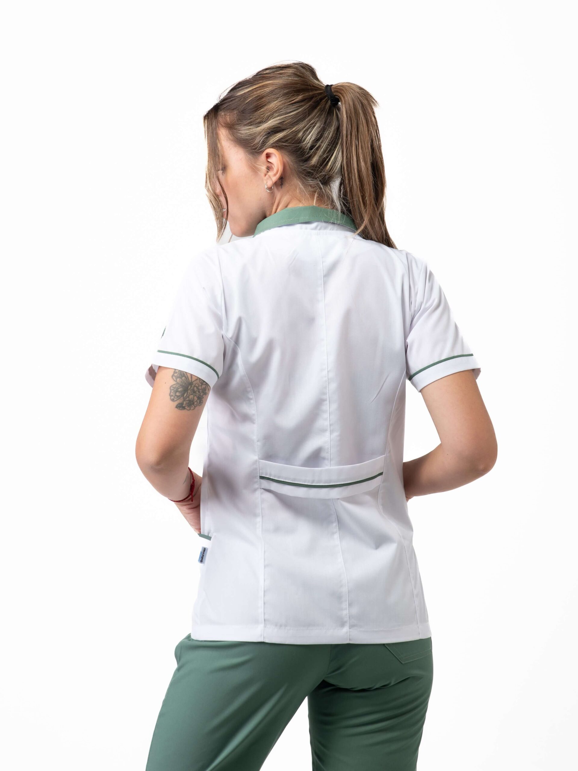 Chaqueta Luna blanca y verde militar - Imagen 2