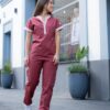 Ambo Zoe bordo claro y rosa viejo - Imagen 2